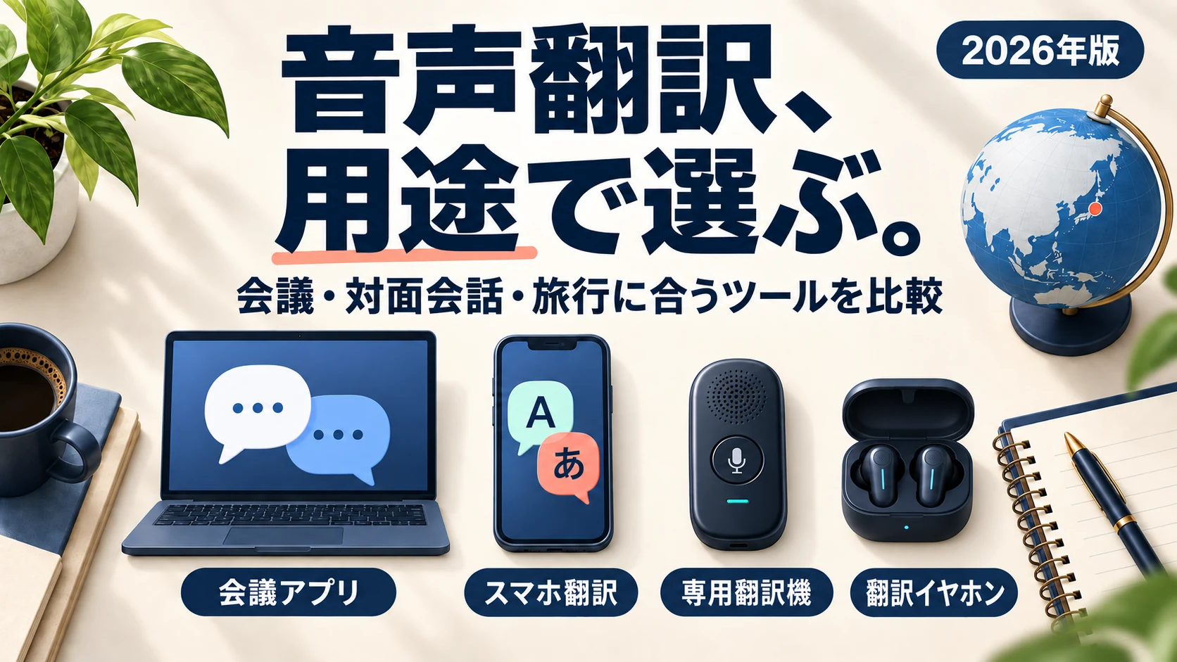 リアルタイム音声翻訳アプリ・翻訳機19選【2026年版】料金・機能を比較