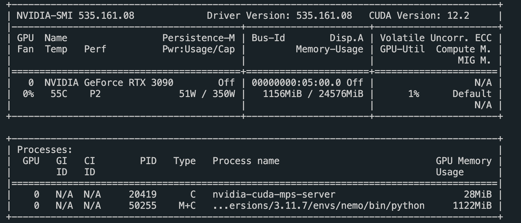 Nvidia NeMoのGPU使用率