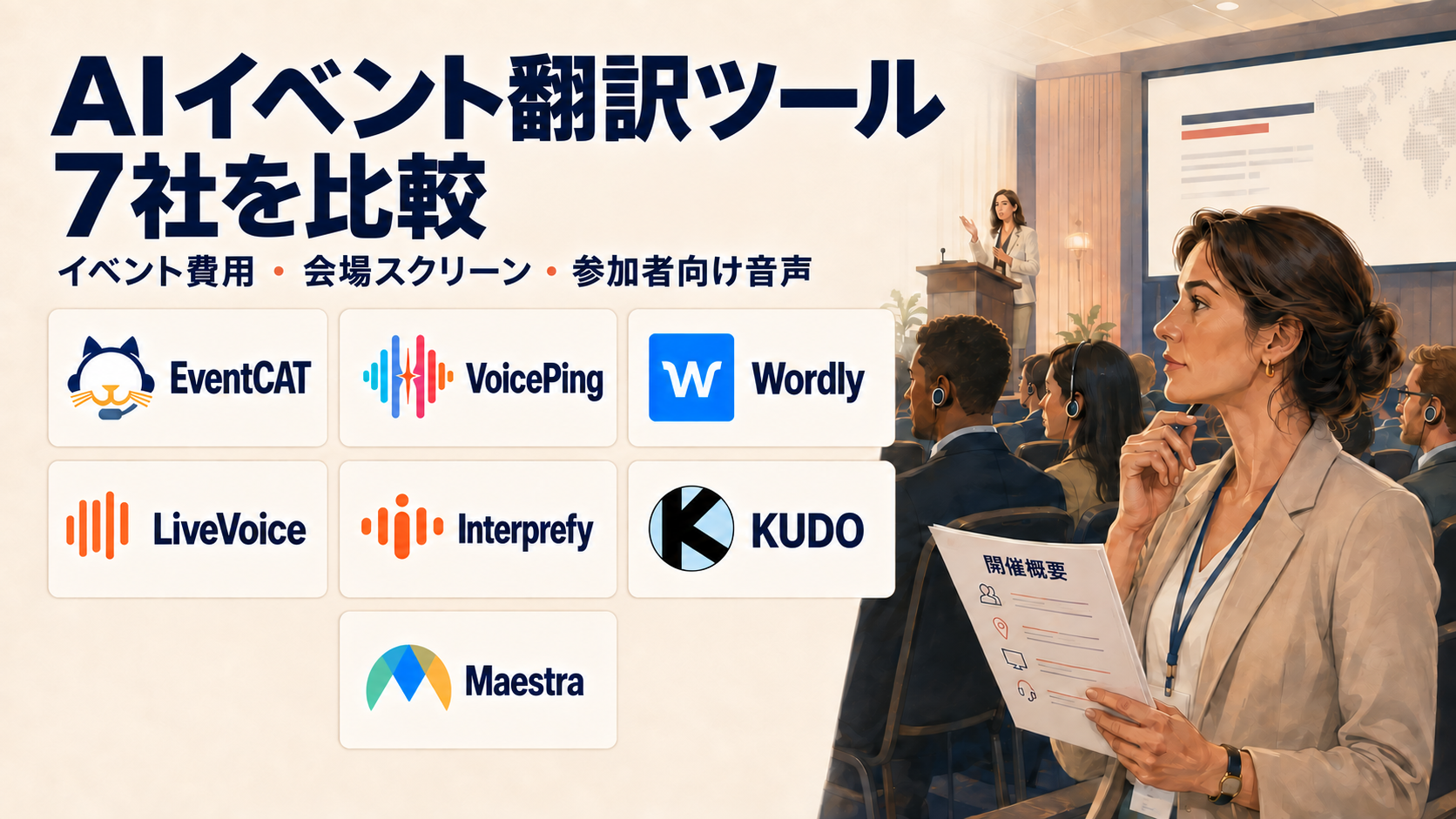 AIイベント翻訳ツールを比較:単発イベントには何を選ぶ?
