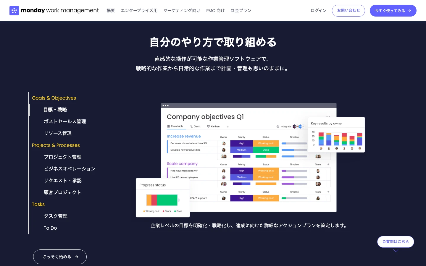 monday work managementの公式製品紹介ページ