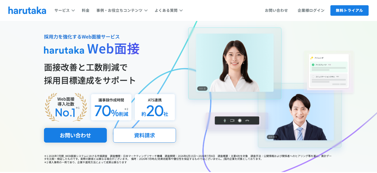 harutakaの機能を紹介する公式製品ページ
