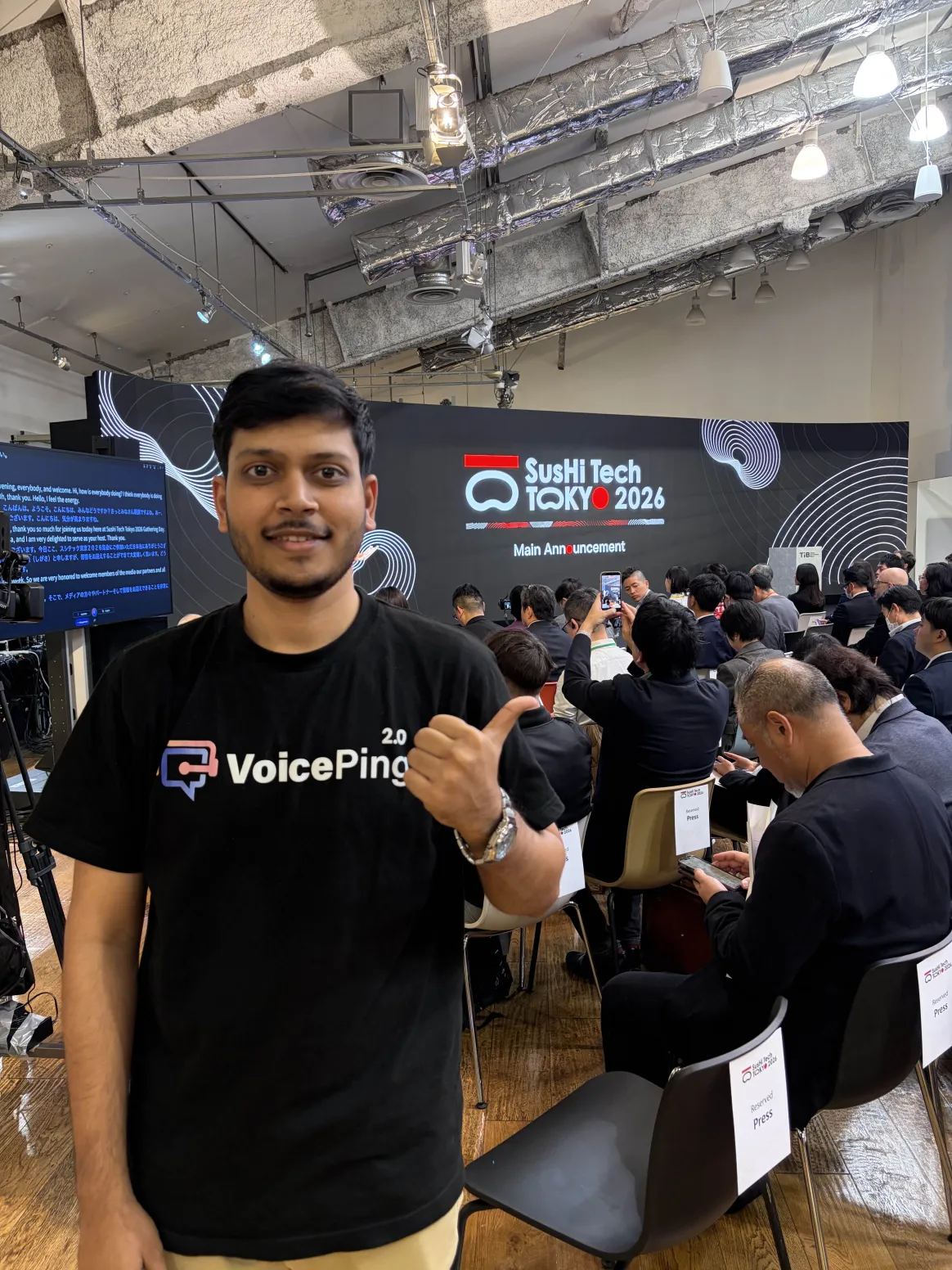 SusHi Tech Tokyo 2026会場のVoicePingチームメンバー