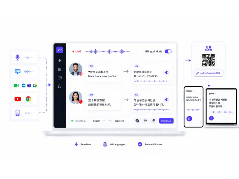 海外拠点との会議をリアルタイム翻訳するVoicePing