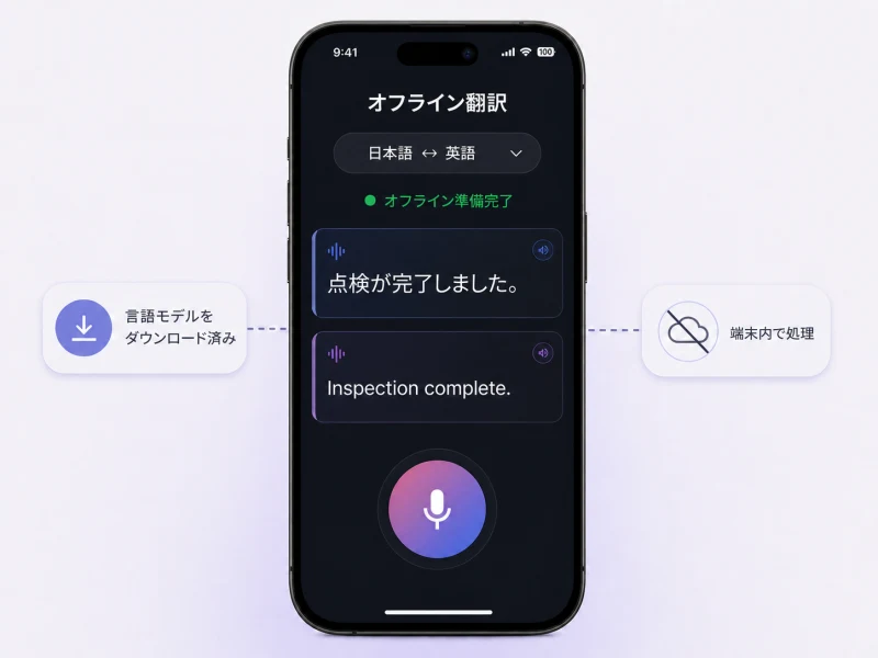 インターネット接続なしで日英会話を翻訳するVoicePingオフライン翻訳